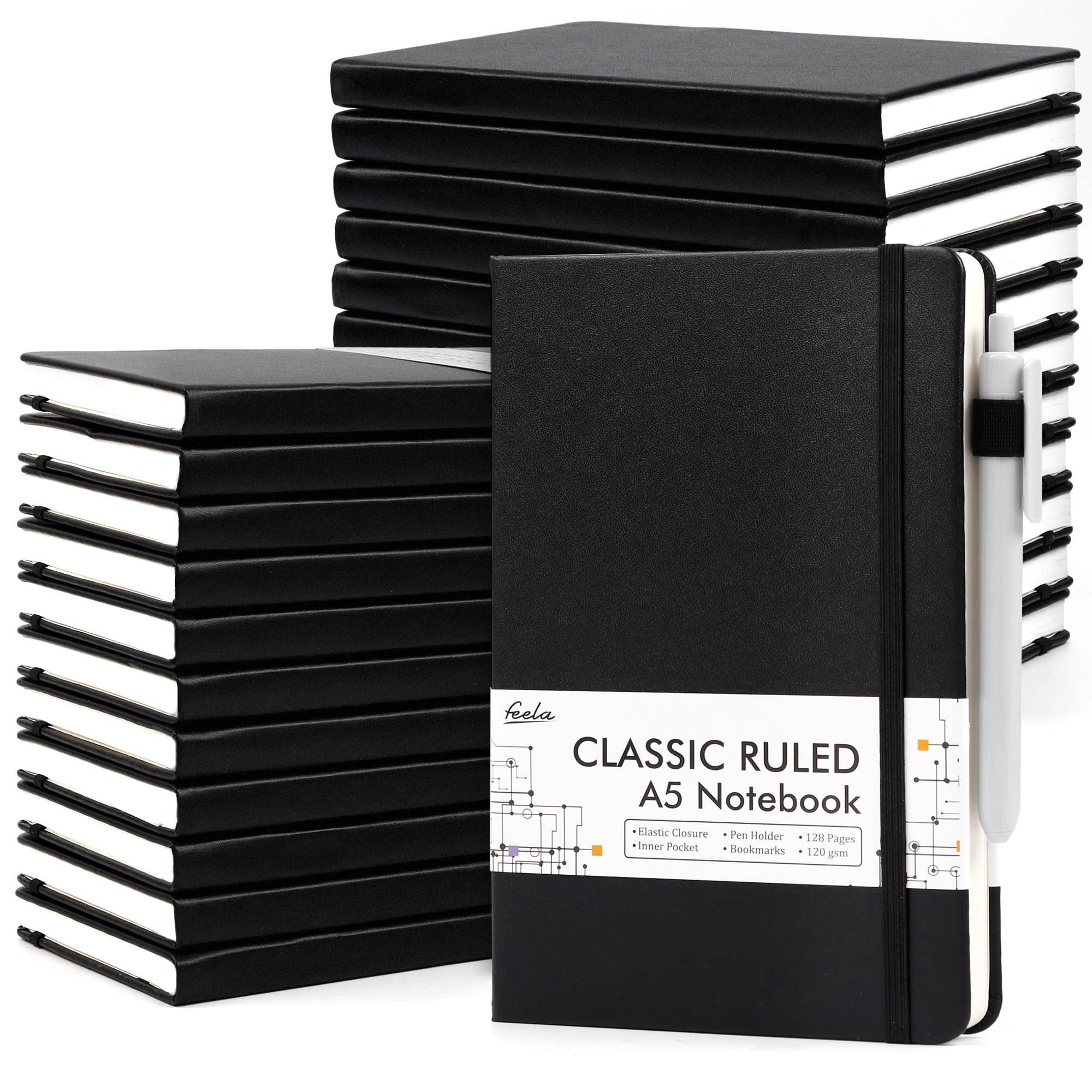 feela Journal Notebook A5 - Lined 64 Sheets