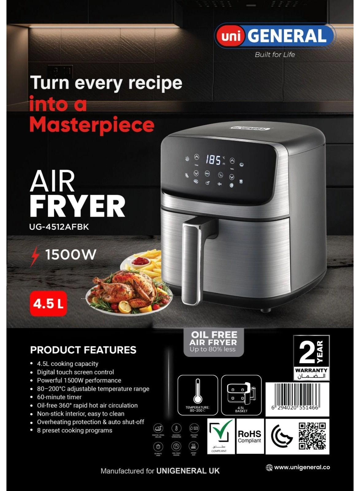 Air Fryer UG-4512AFBK