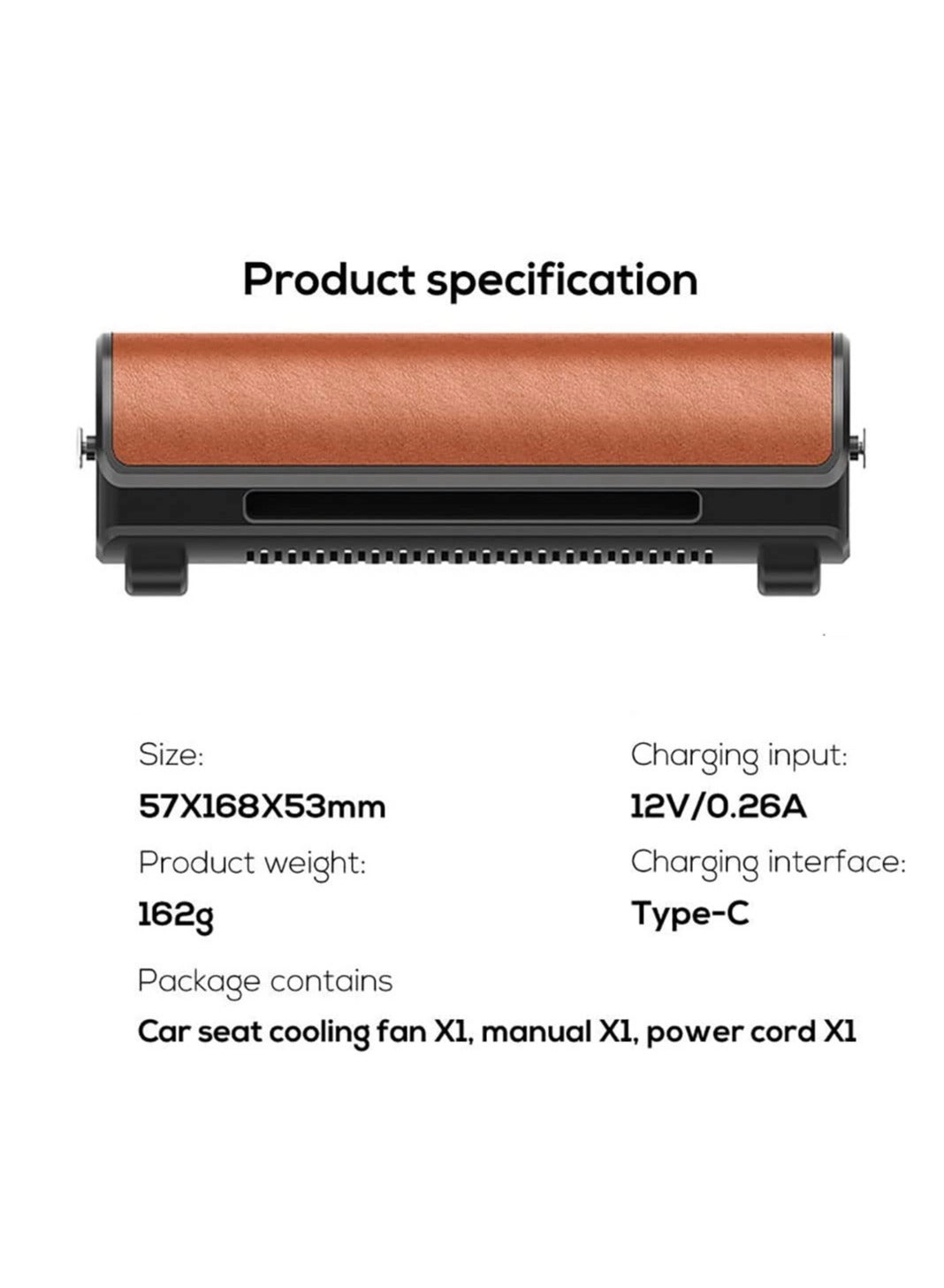Portable Car Seat Fan - USB Powered 3 Speeds
