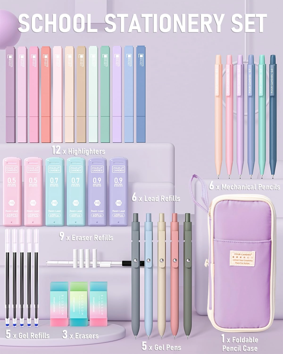 Cute Stationery Set - 39.0 Count