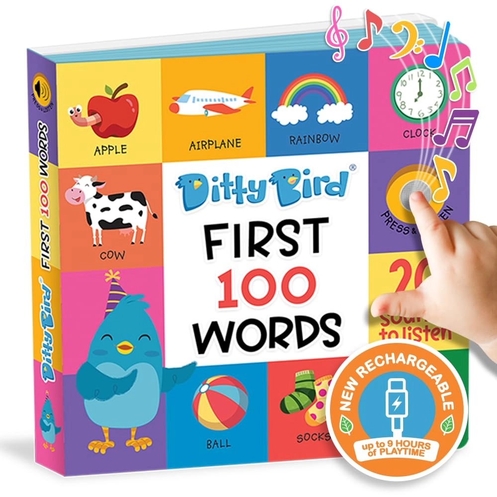 ditty bird First 100 Words Book - 1-3 years