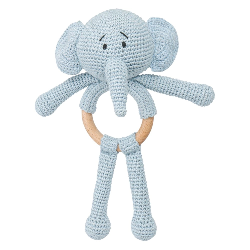 Handcrafted Crochet Toy With Teething Ring - premium cotton yarn