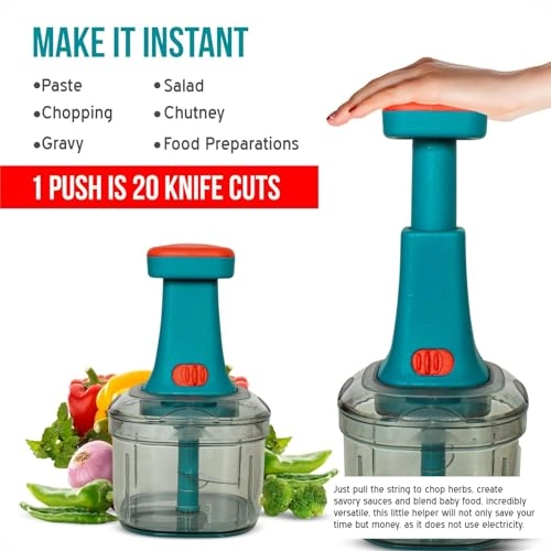 Multipurpose Plastic Vegetable Chopper Cutter - 470 ML 3 Blades