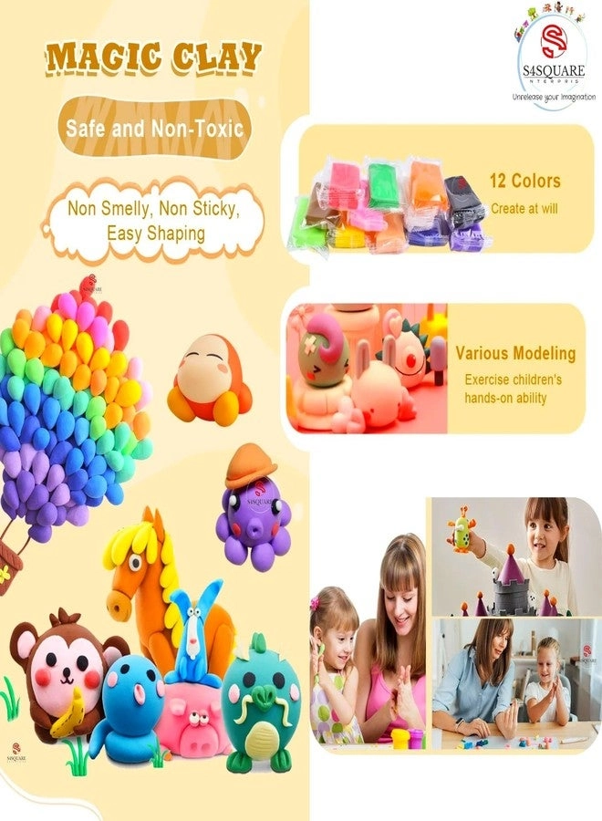 Children's Soft Fluffy Foam Clay - 12 pcs 3 Modelling Tools