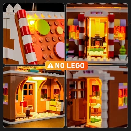 LED Light Set for Lego 40809 Holiday Gingerbread House - Easy Installation Hidden Wiring
