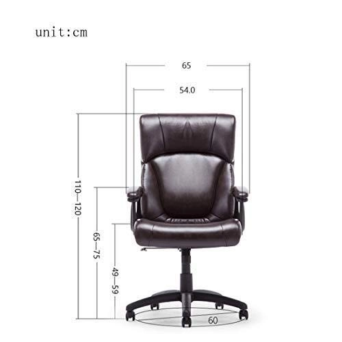 Desk Chair - PU Leather Brown High Back
