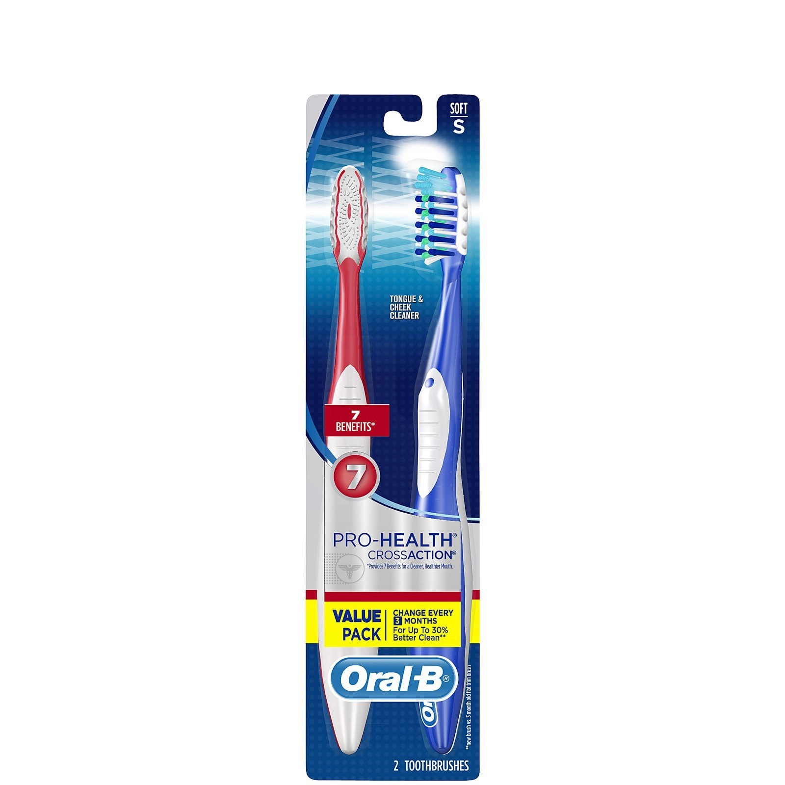 Oral-B Pro-Health Cross Action Toothbrush - Soft Full Head Pack of 2