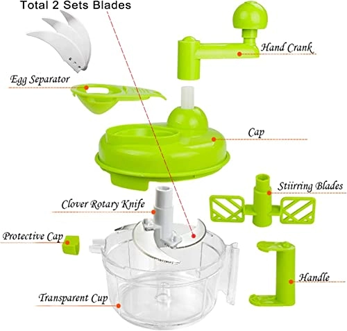 Manual Food Chopper - 1200ml 6 blades