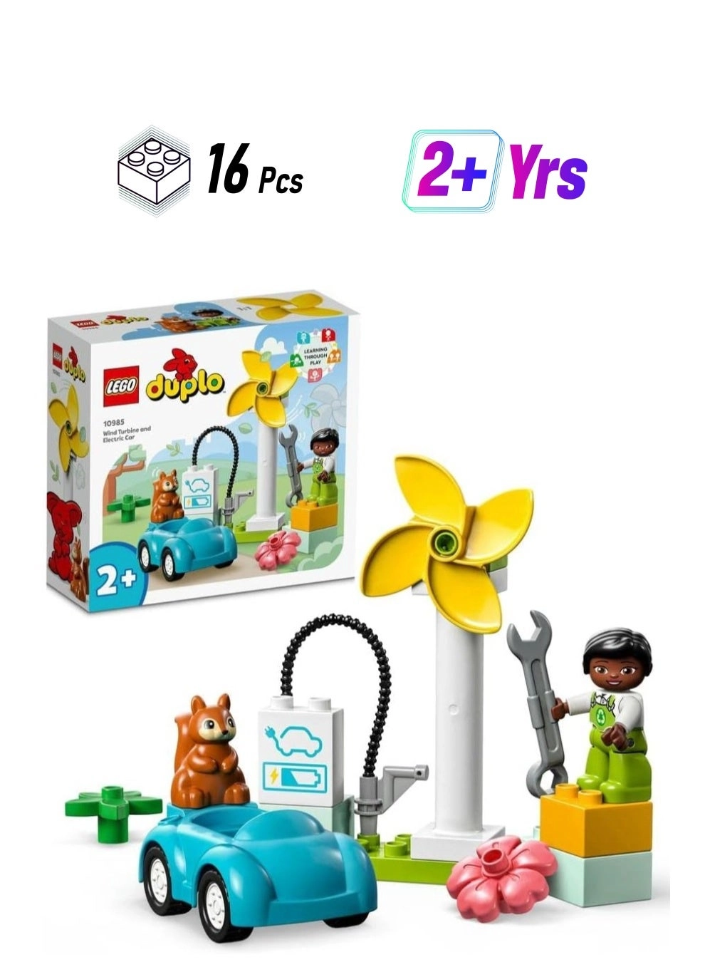 DUPLO Town Wind Turbine and Electric Car (10985) - 2+ Years Educational