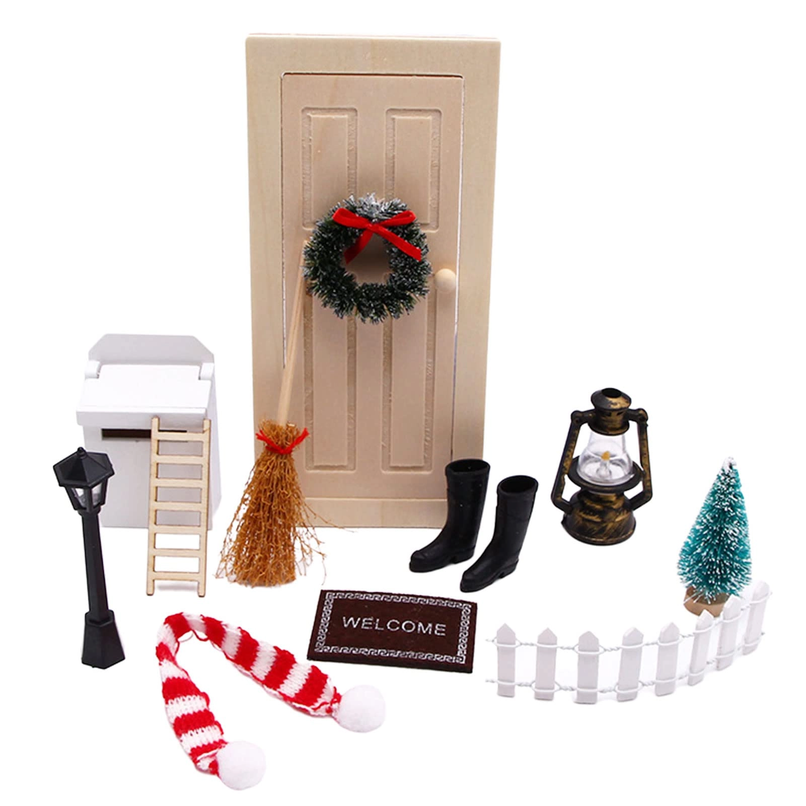 GGOOT Miniature Dollhouse Kit - 1:12 12 PCS Gnome Door Accessories