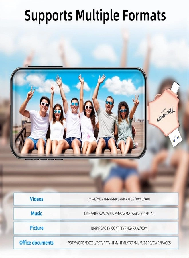 USB 3.0 Flash Drive - USB/Lightning/Type C 256GB