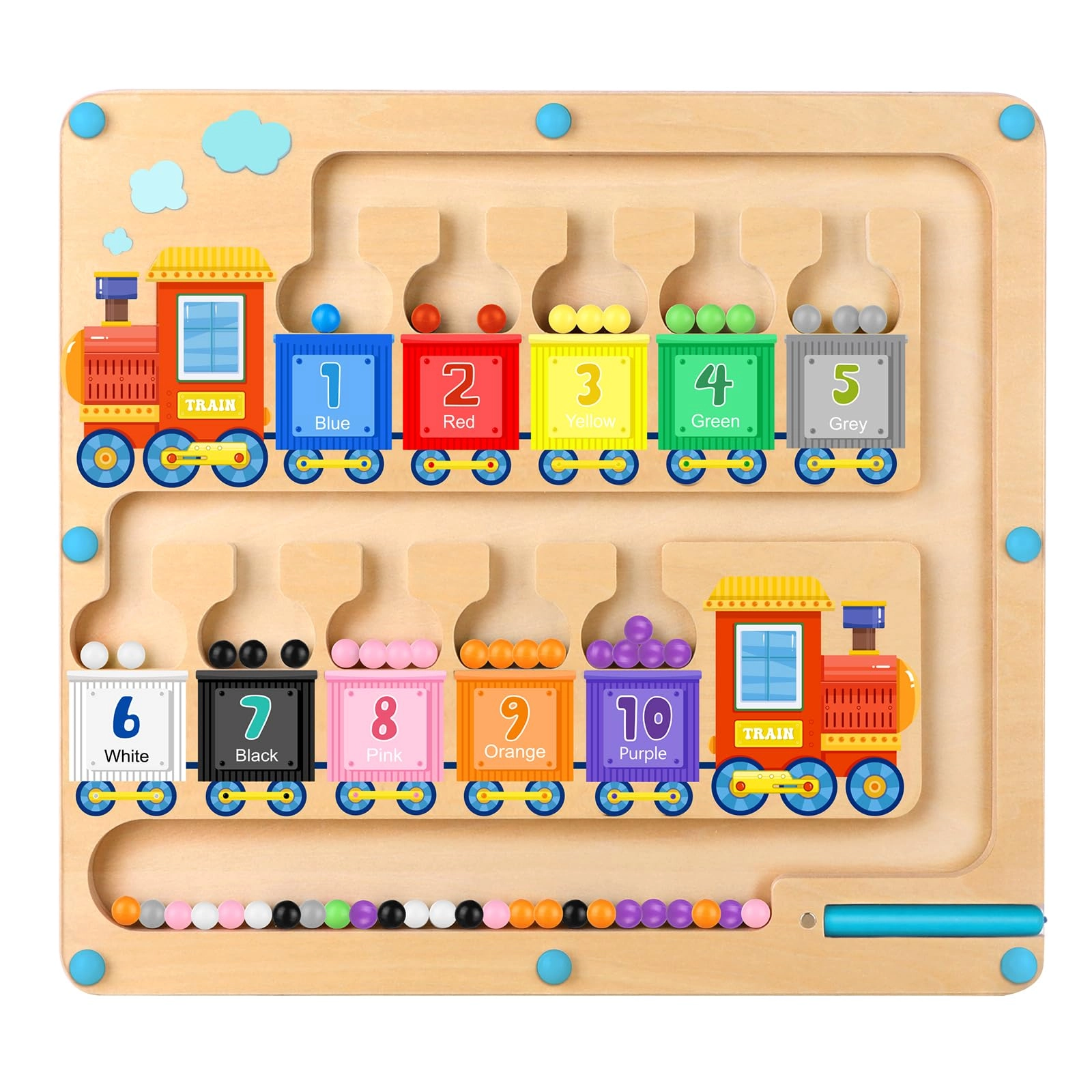 Guangdong Qinghe Plastic Toys Industry Co., Ltd. Hoarosall Magnetic Color and Number Maze Toy - 3-6 years 55 pieces