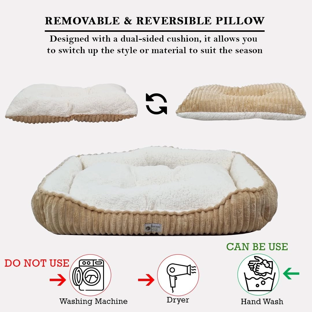 Winter warm pet bed - 75 cm Brown