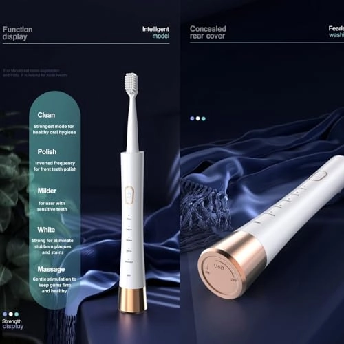 Ultrasonic Electric Toothbrush - 6 Brush Heads 5 Modes 60 Days