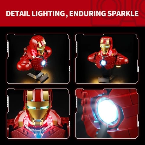 Light Kit for LEGO Iron Man MK4 Bust 76327 - Plastic