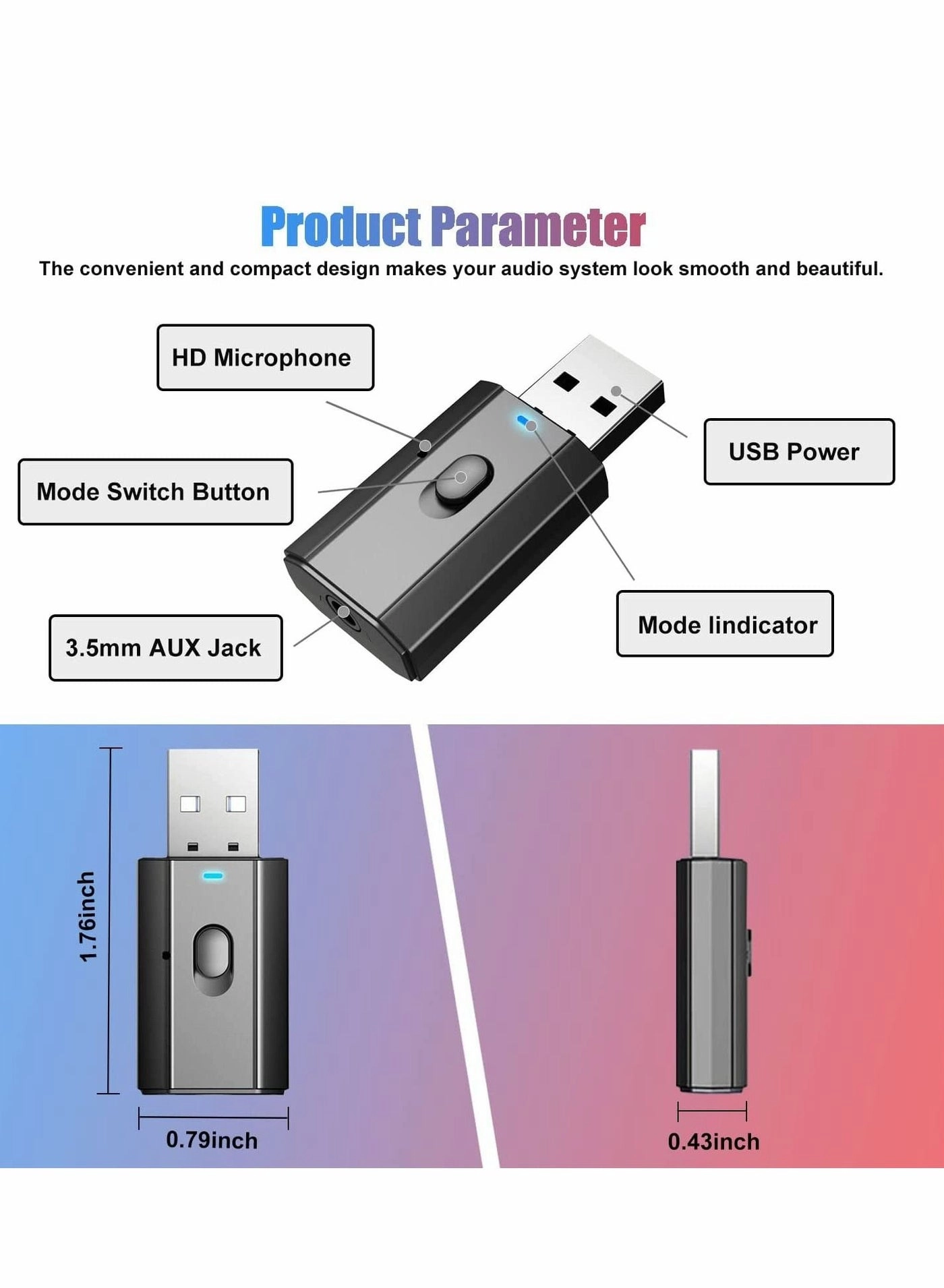 Bluetooth Adapter - 5.0 USB DC 5V