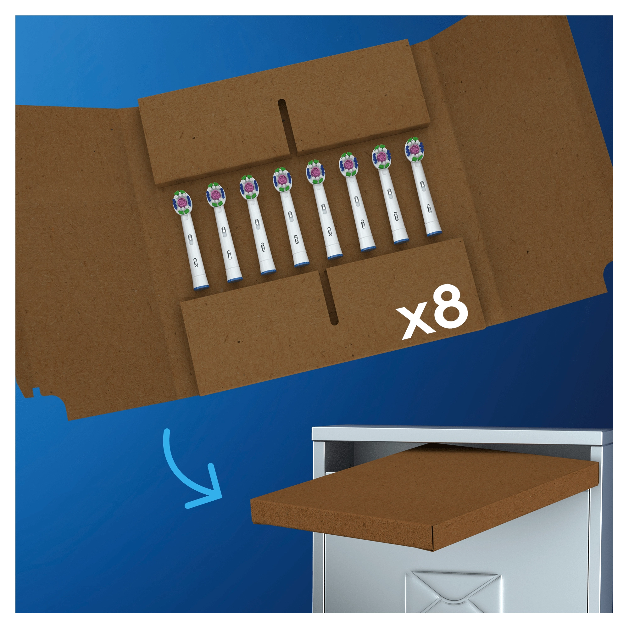 Precision Clean - Pack of 8 Toothbrush Heads White