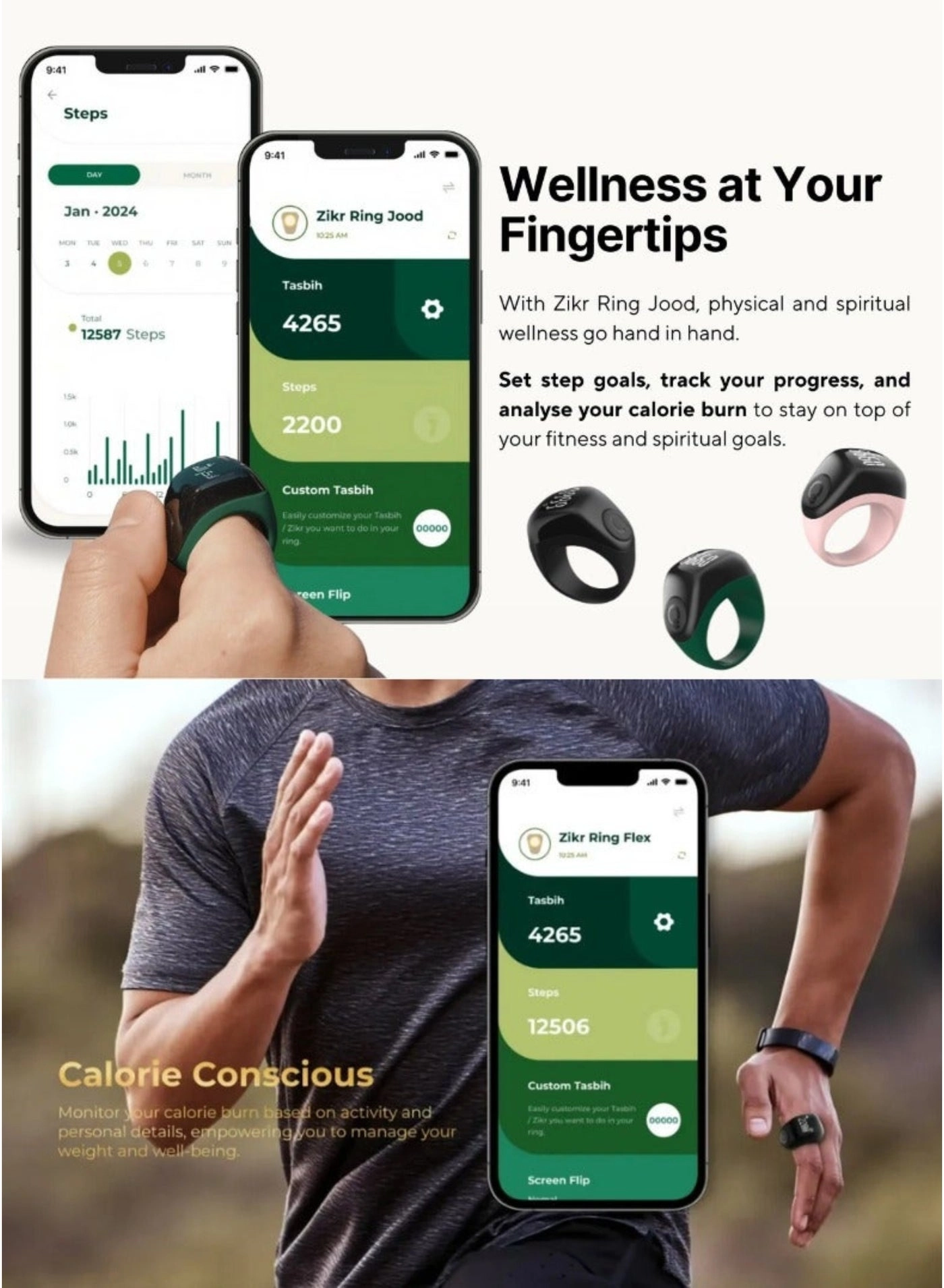 Zikar Ring Jood - 55 mAh USB-C Black