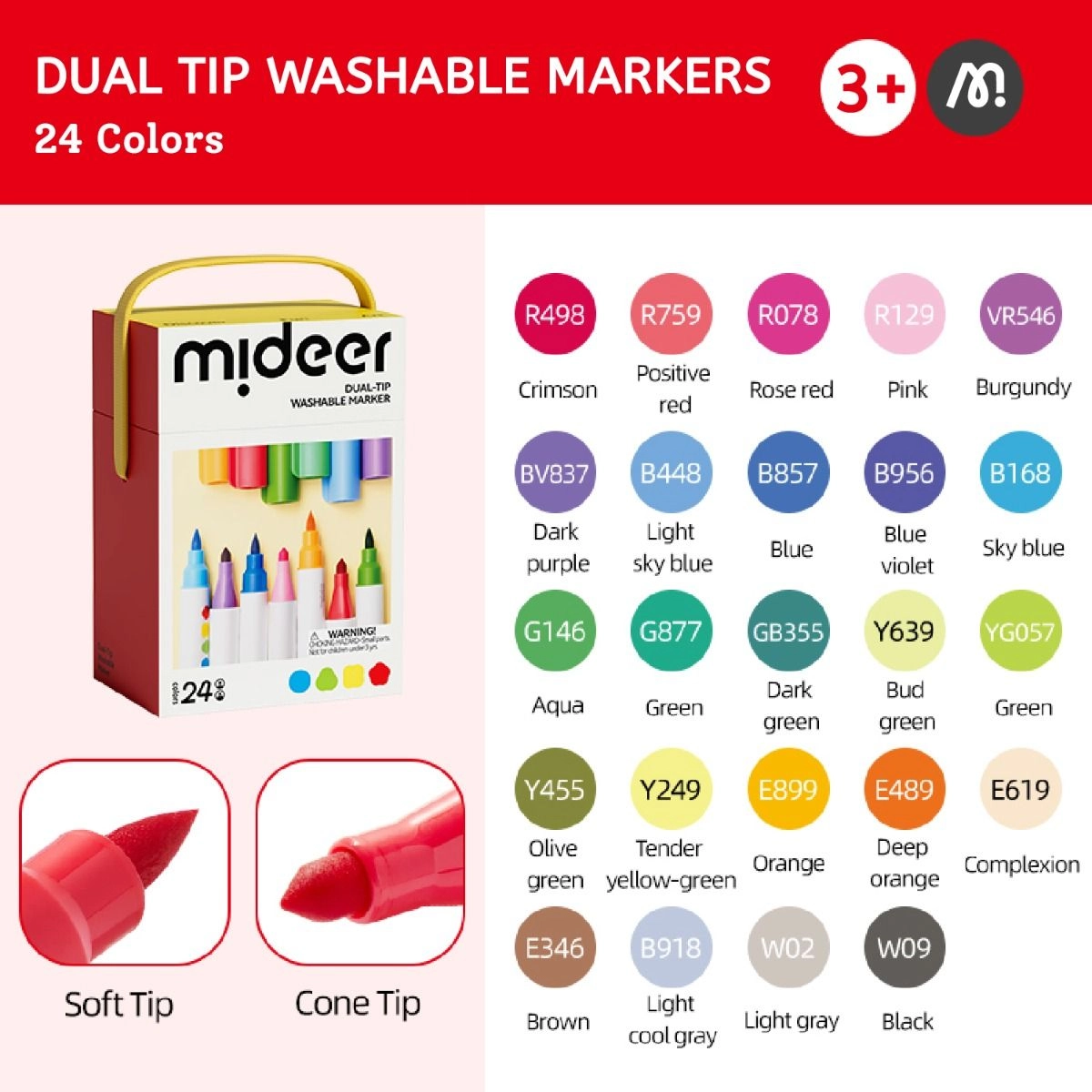 Dual Tip Washable Markers - Multi Colour