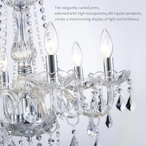 K9 Crystal Chandelier - 6-Lights 27"H 22"W Gold