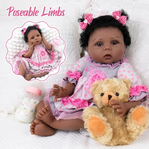 Reborn Baby Doll - 22 Inch Cotton Vinyl African American Ages 3+