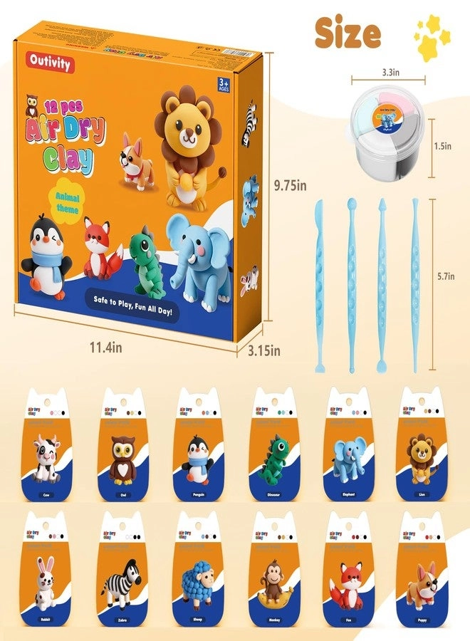 Air Dry Modeling Clay - 12pcs. Sculpting Tools