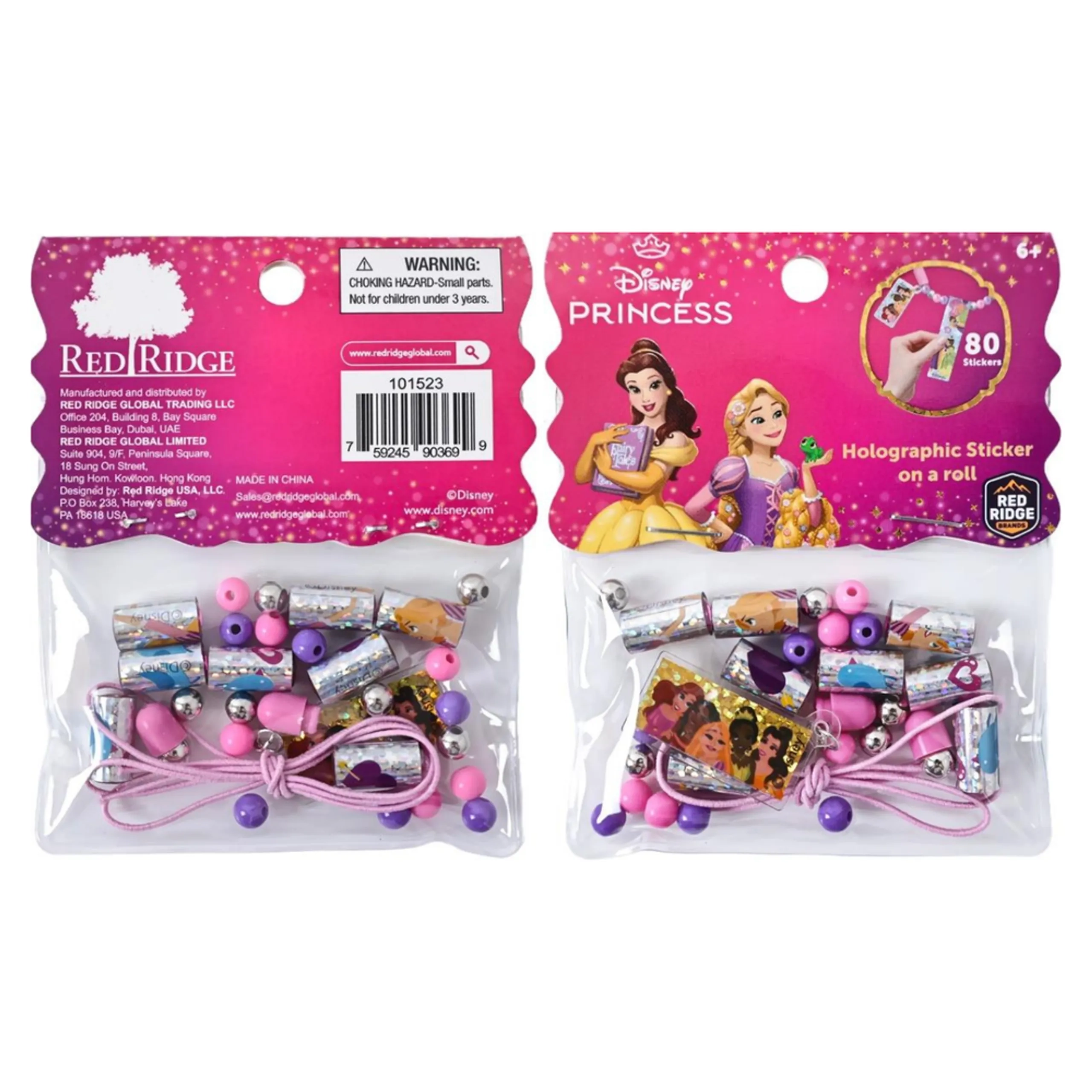 Princess Holographic Sticker On A Roll Bracelet Making Kit - 80pc Ages 6+