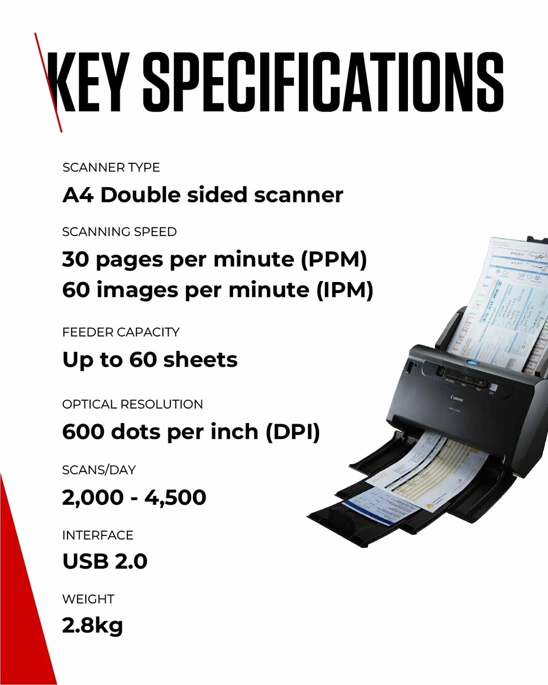 imageFORMULA DR-C230 - Hi-Speed USB 2.0