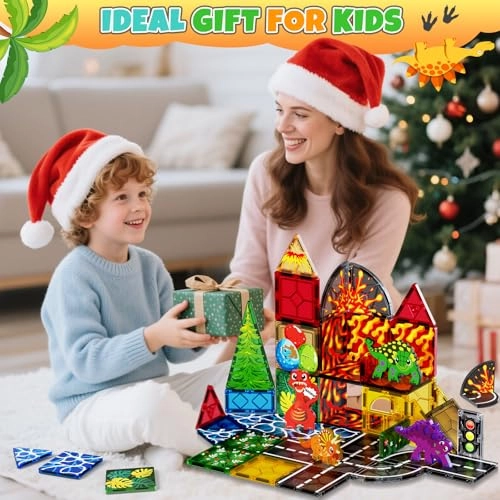 Dinosaur Magnetic Tiles - 44 pcs