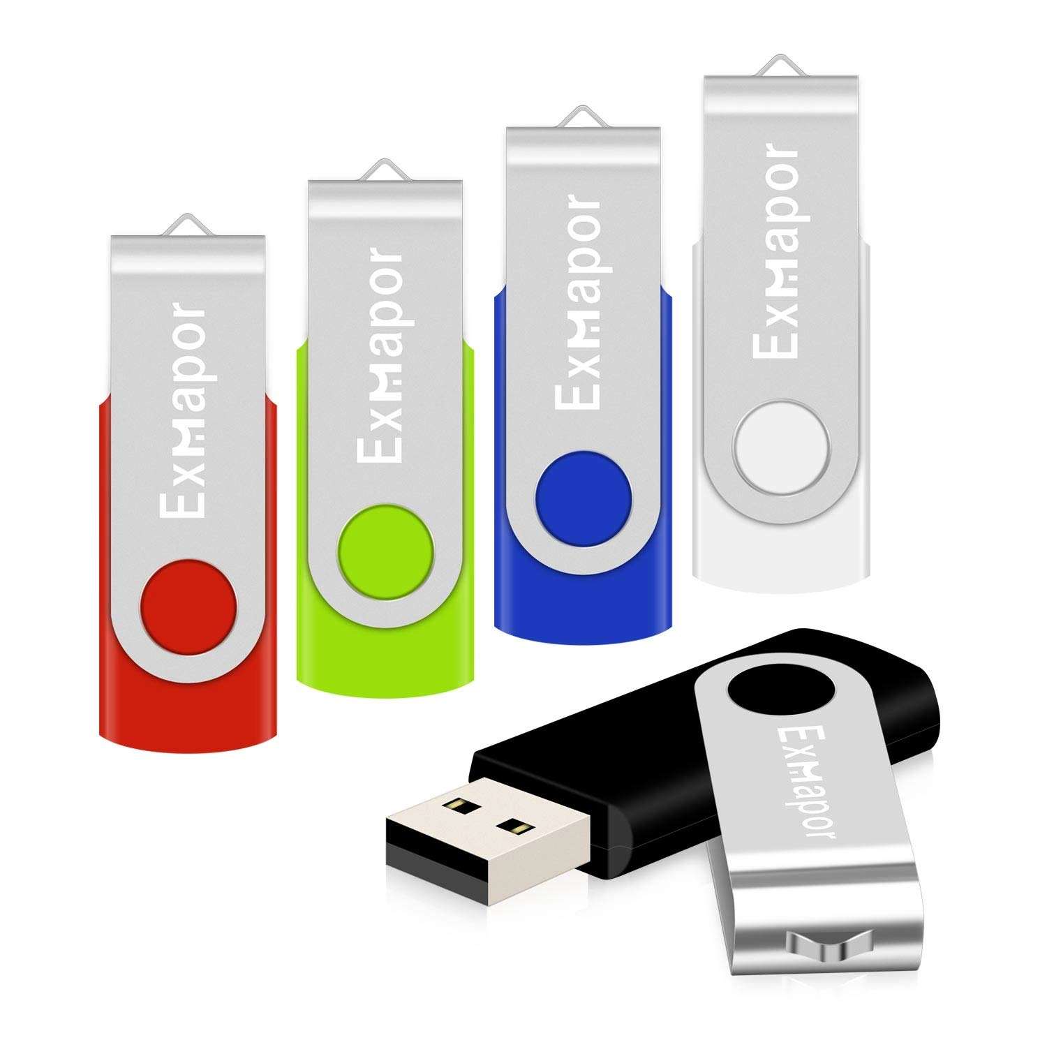 Exmapor USB 2.0 Flash Drive Swivel Thumb Drive - USB 2.0 4GB