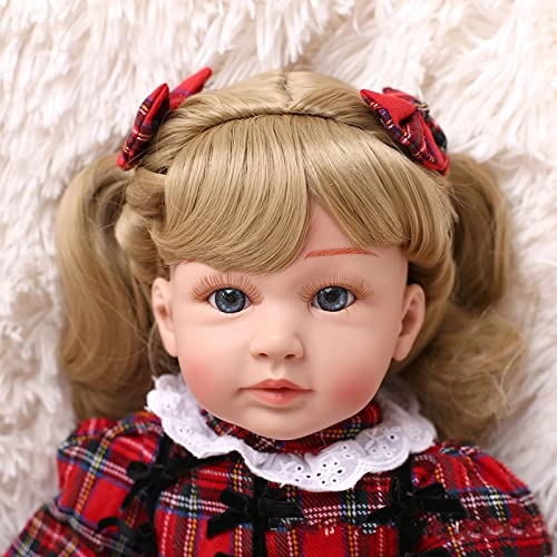 Reborn Baby Doll - 24 Inch Vinyl Cotton Body Pink Yarn Skirt Ages 3+