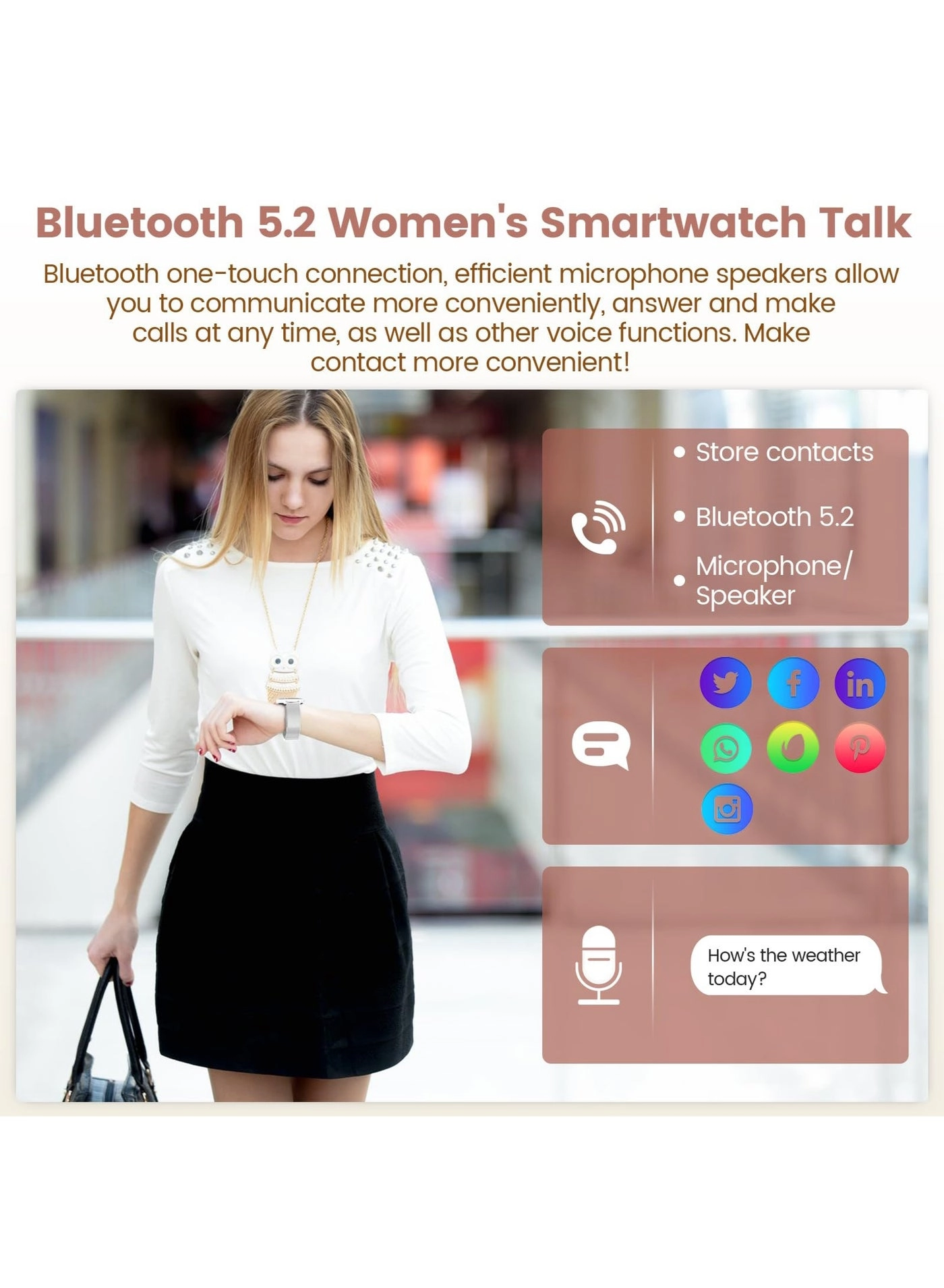 Smart Watch for Women Zinc Alloy