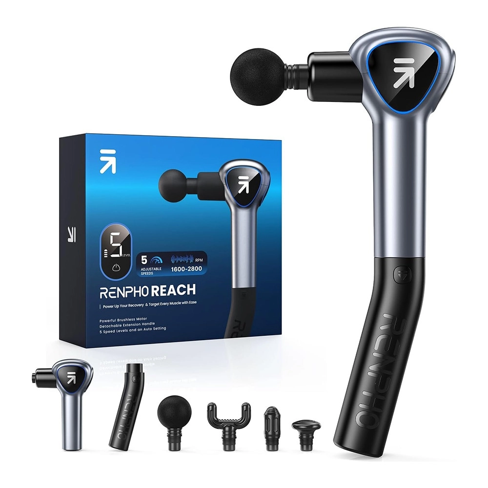 SEB ELECTRONIX Reach Massage Gun - 5 Speed 4 Heads Detachable Handle