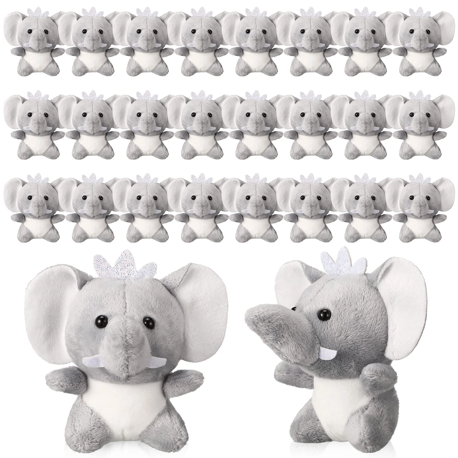 Wettarn Elephant Mini Stuffed Animal - 24 Pcs 3.1 Inch Cute Plush