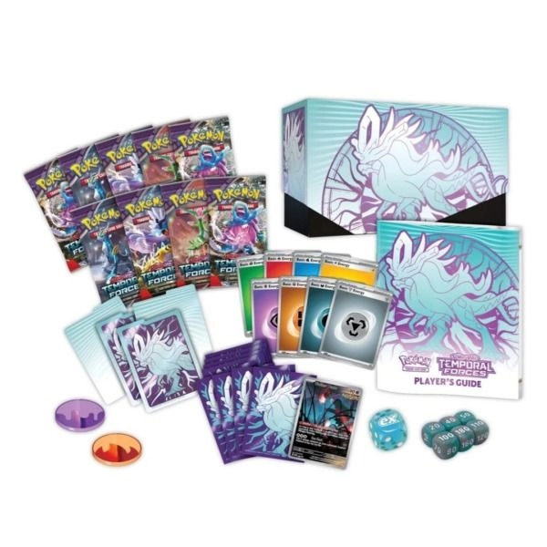 Scarlet & Violet 5 Temporal Forces Elite Trainer Box - 9 booster packs 65 card sleeves Bundle