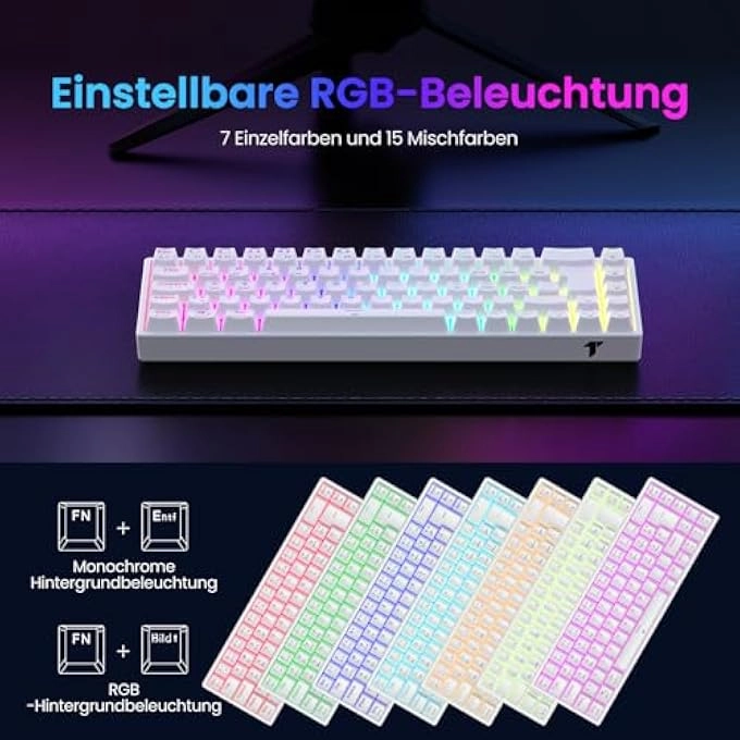 TKL GERMANY RECHARGEABLE MECHANICAL GAMING KEYBOARD - QWERTZ Wired/Wireless