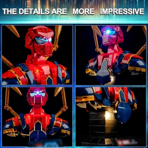 Light Kit for LEGO Marvel Iron Spider-Man Bust 76326 Set - LED USB