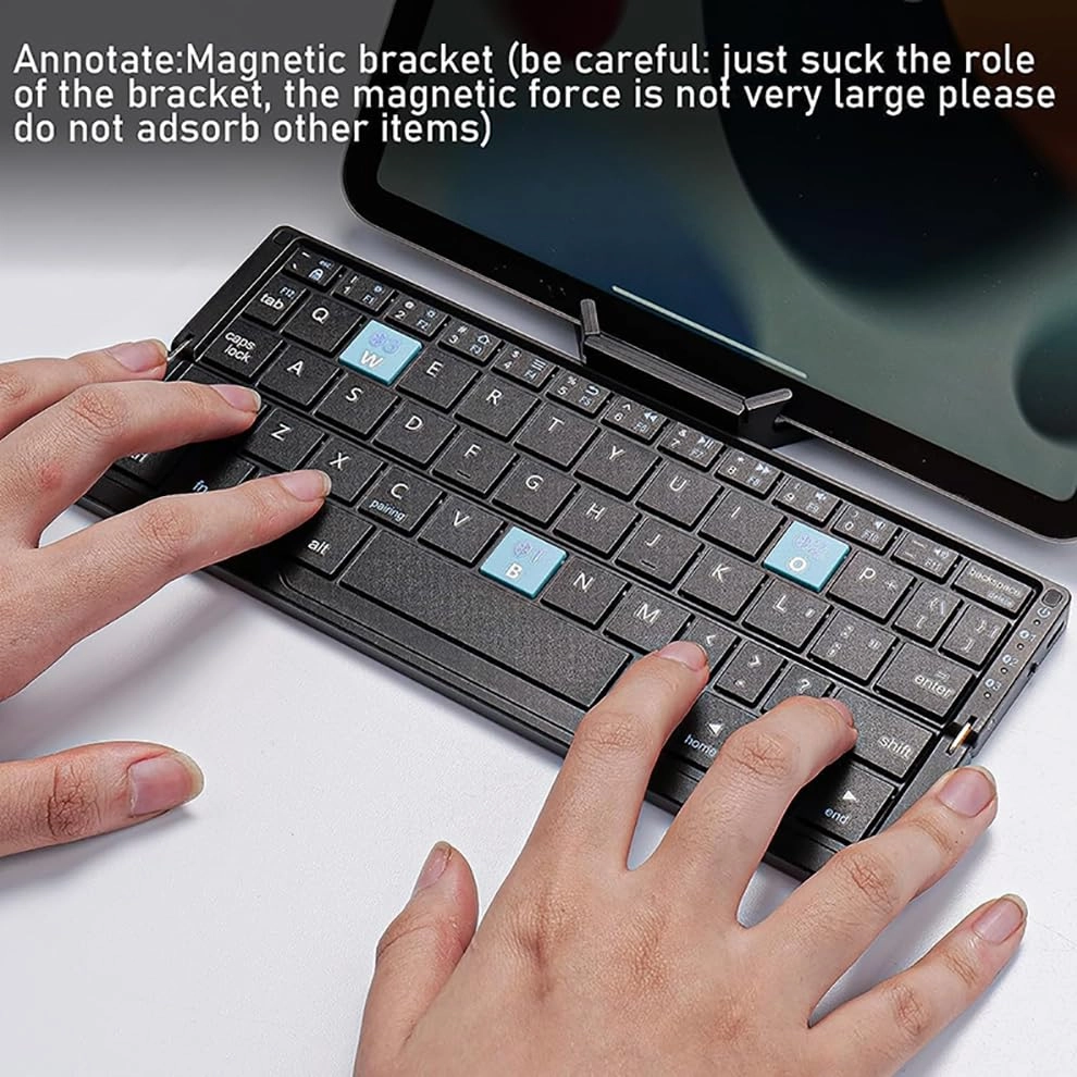 Mini BT Wirless Foldable Keyboard - Rechargeable Silent Portable