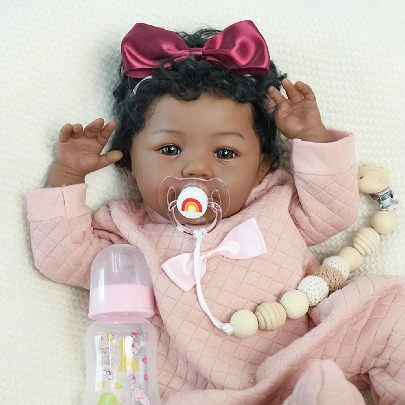 Reborn Baby Doll - 18 Inch African American Ages 3+ Gift Set