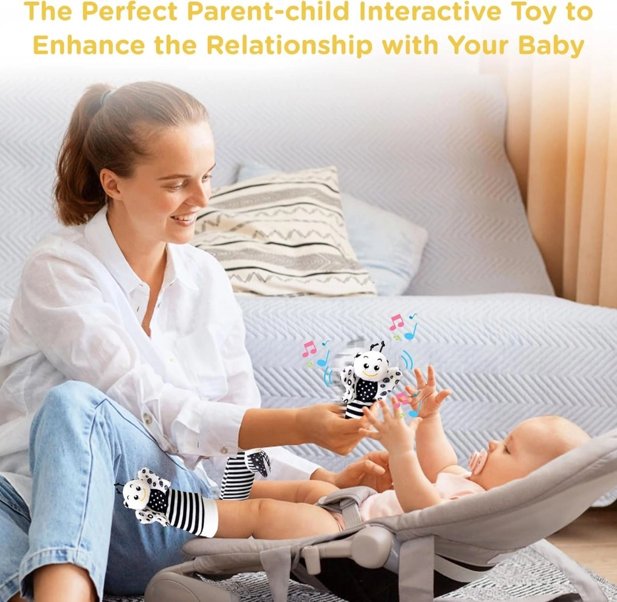 Wrist Rattle & Foot Finder Socks - 1+ Animal designs