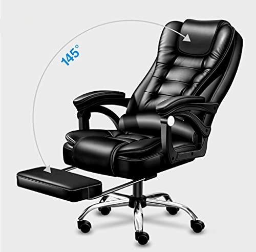 Desk Chair - PU Leather Brown High Back