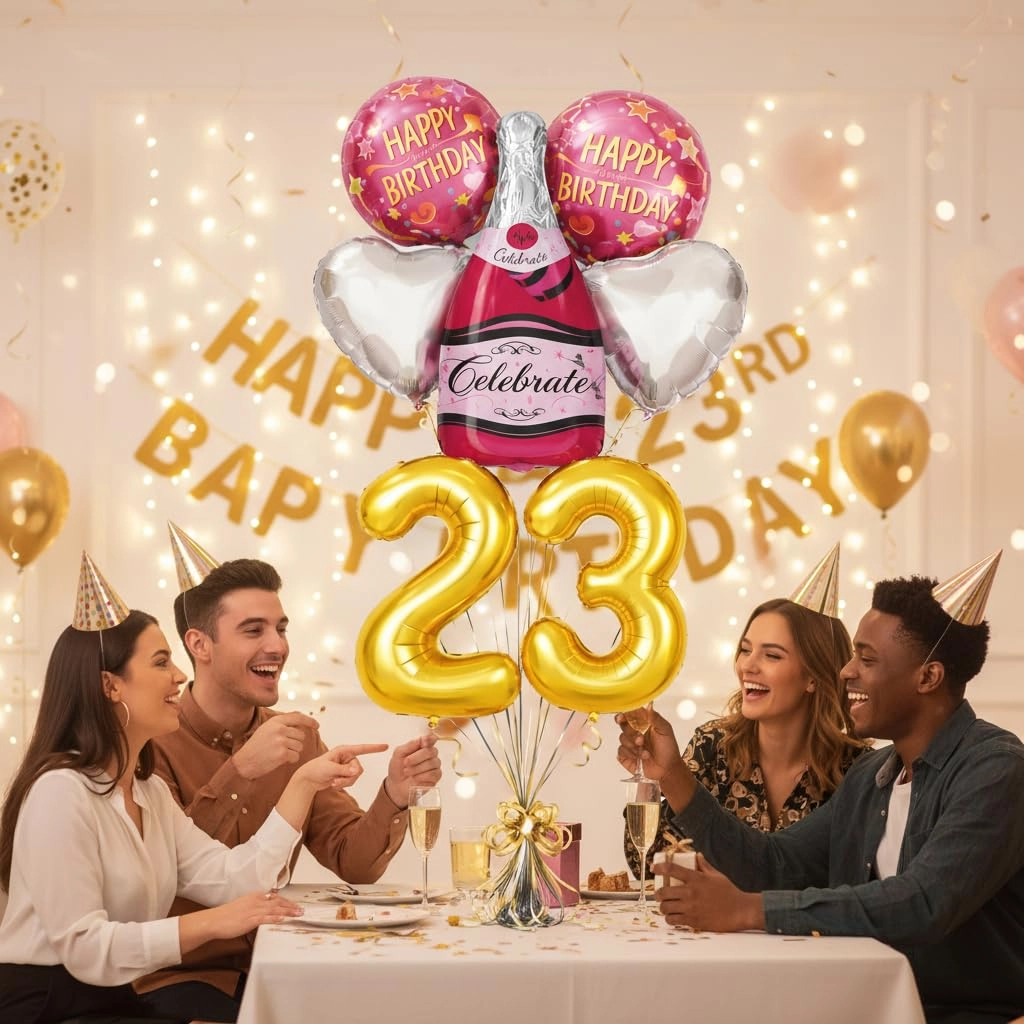 Infinity Saar Retail LLP Number 23 Birthday Balloons Set - 6 Count