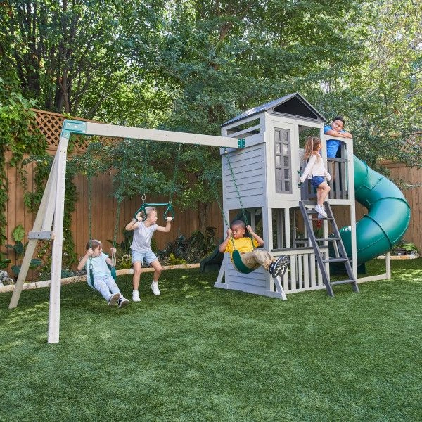 Boulder Bluff - 2-In-1 Wooden Swing Set