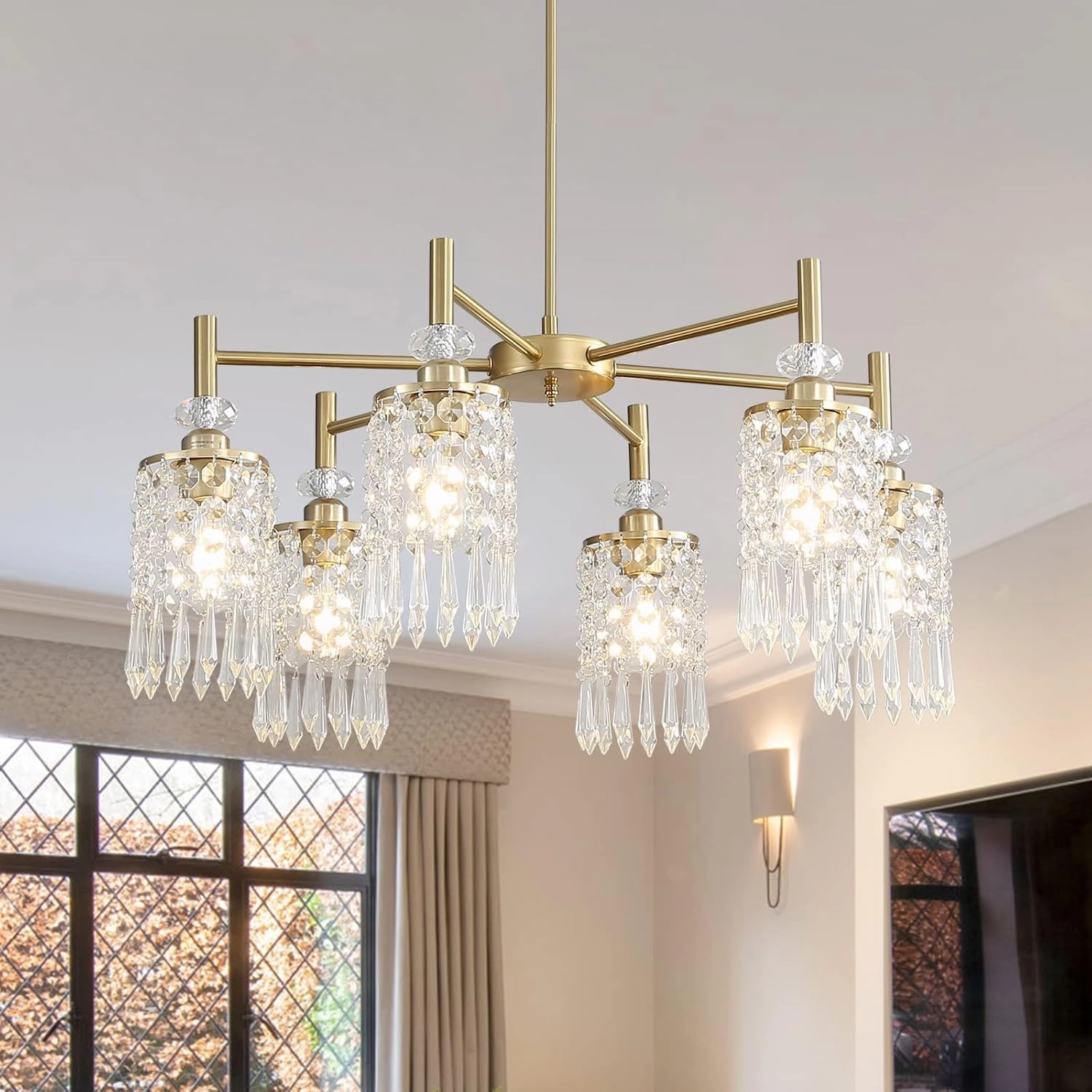 Prop It Up Crystal Gold Chandelier - 6-Light 30in