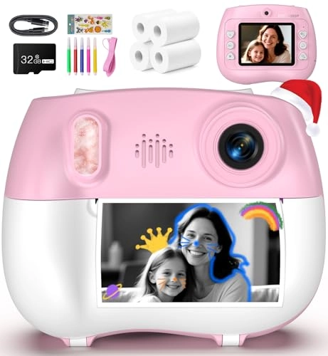 Instant Print Camera - 32GB Pink 1080P