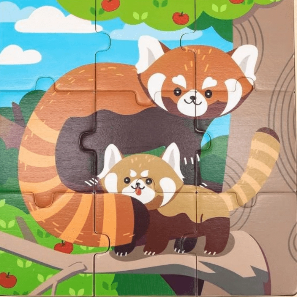 Wooden Jigsaw Puzzle Set Red Panda - 18 months+ 9 pieces