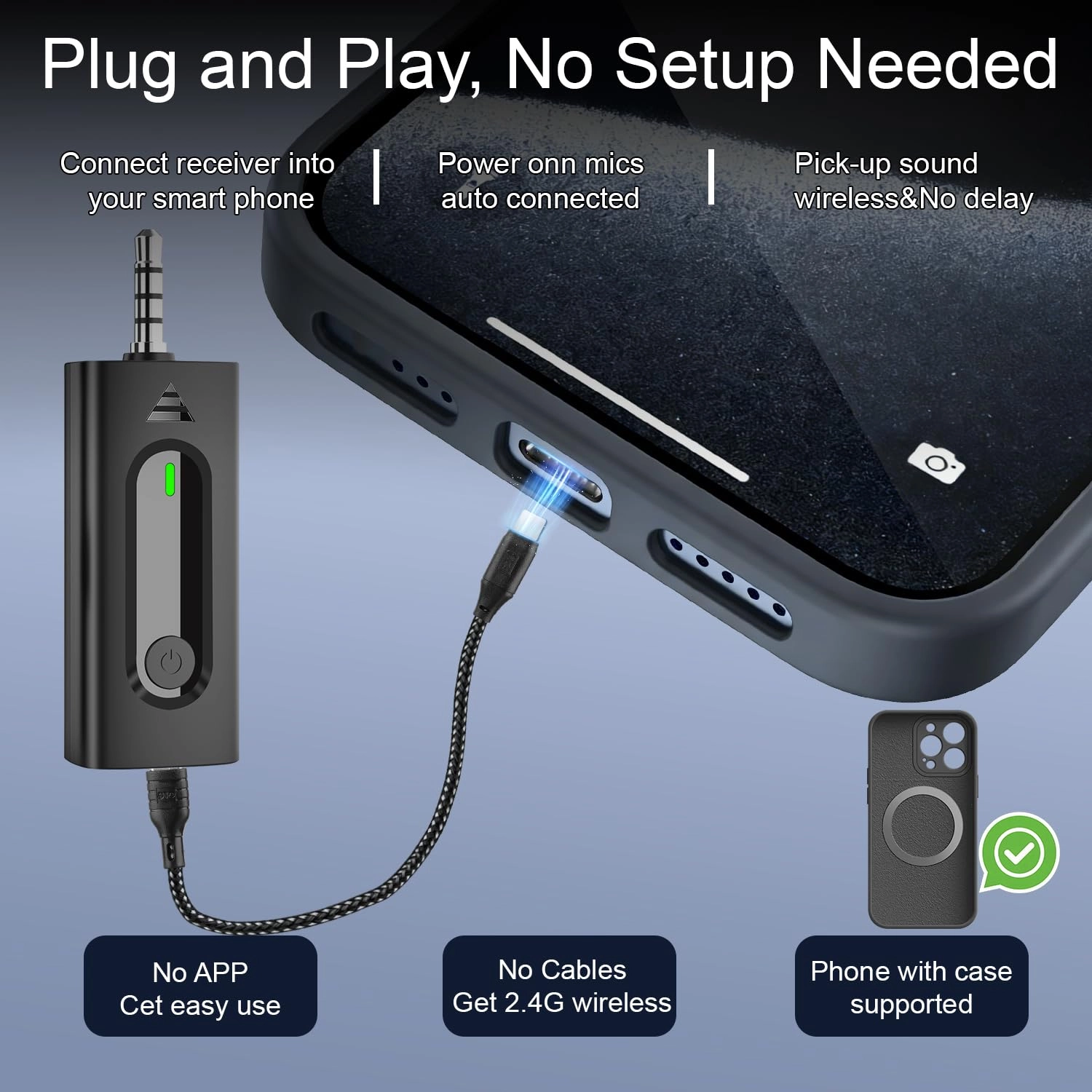 WM325 Wireless+Lightning+USB+3.5mm-Mini-Jack Microphone Pack