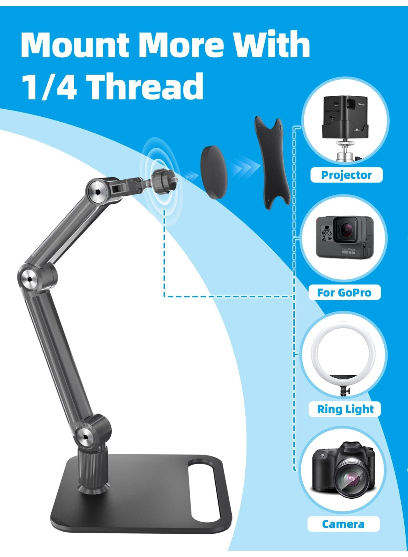 Portable Monitor Arm - 4.7-18.5 inch 75x75mm