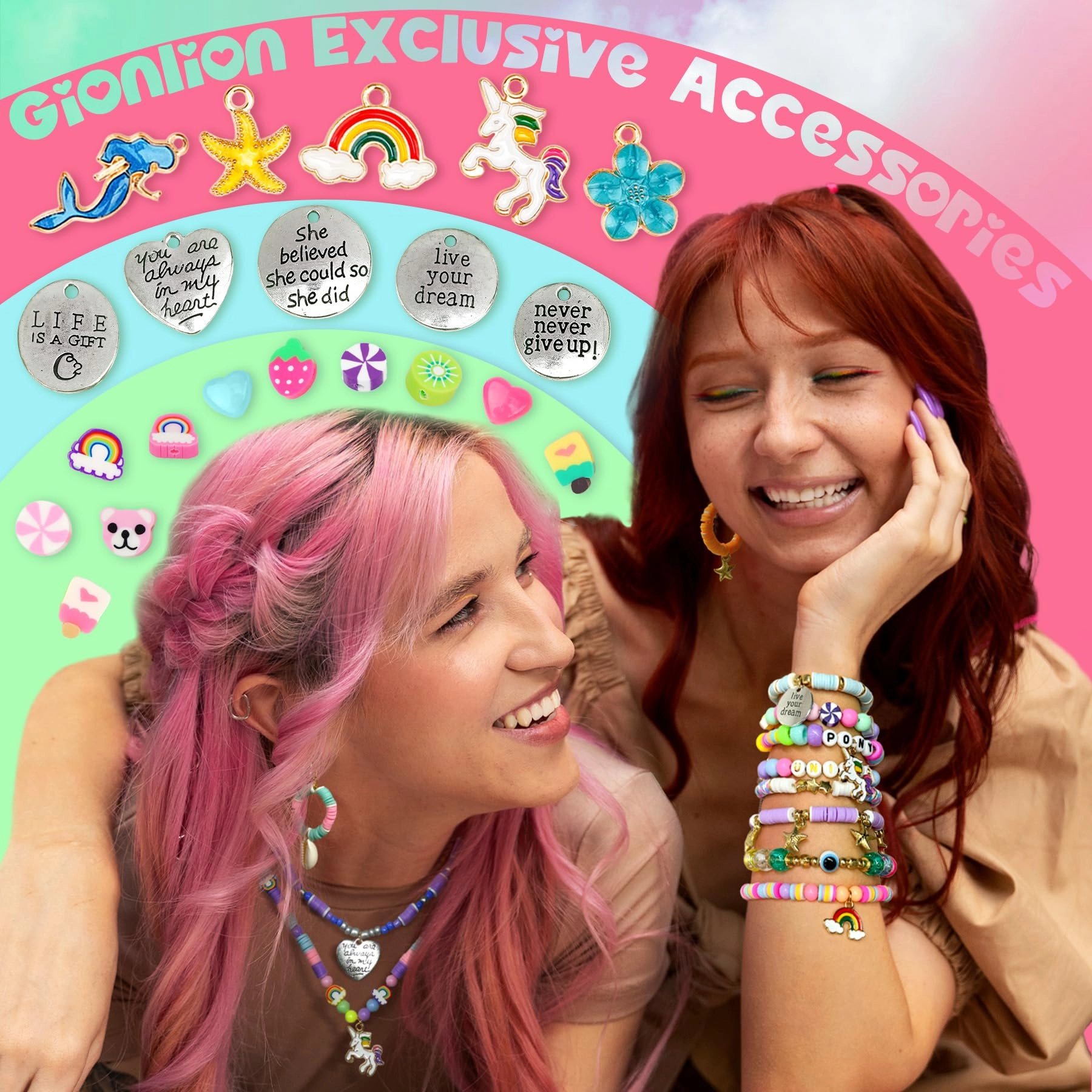 GL-CLAY1BOX - 198 Pieces Unicorn&Mermaid