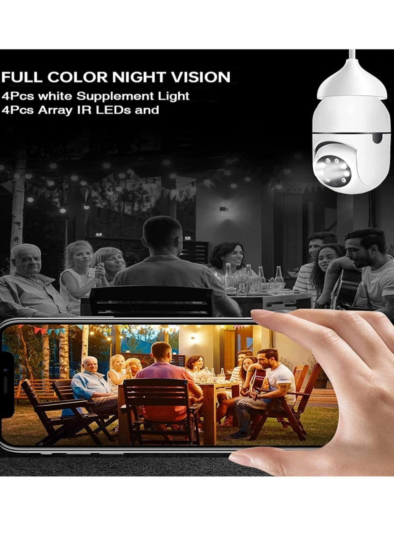 WiFi Light Bulb Camera 1080P